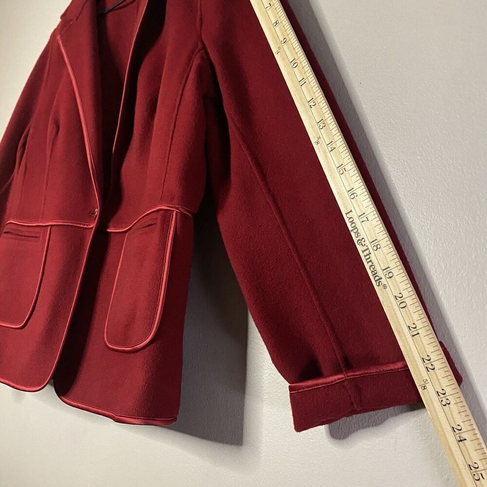 Talbots Classic Wool Blazer Red Sz 14P The Grace Fit Corporate Office Business - Picture 6 of 9